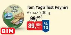 AKNAZ TAM YAĞLI TOST PEYNİRİ AKNAZ TAM YAĞLI TOST PEYNİRİ